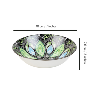 Mandalay Whispers Snack Bowls - Set of 2 (7 inch wide, 450ML capacity)