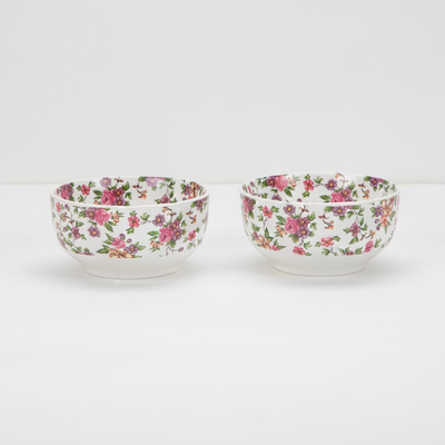 Whimsical Bloom snack bowls - Set of 4 (5 inch wide, 350ML capacity)
