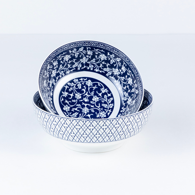 Oriental Blue Serving Bowls - Set of 2 Pieces, 800ML & 1000ML