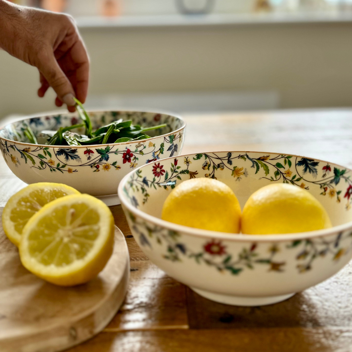 Summer Floral serving bowls - Set of 2 Pieces, 800ML & 1000ML
