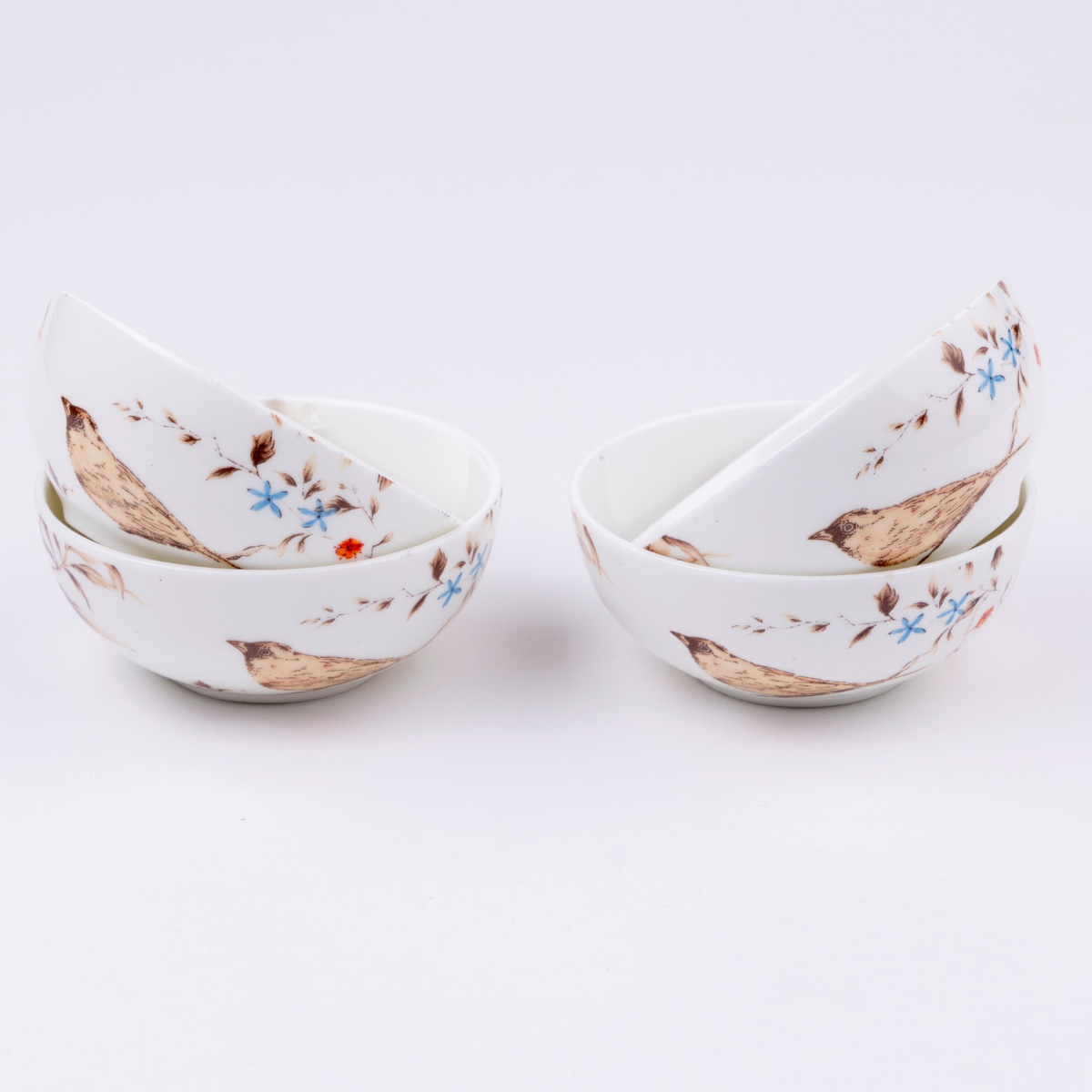 Birdsong small bowls - Set of 6 Pieces, 4 inch Wide