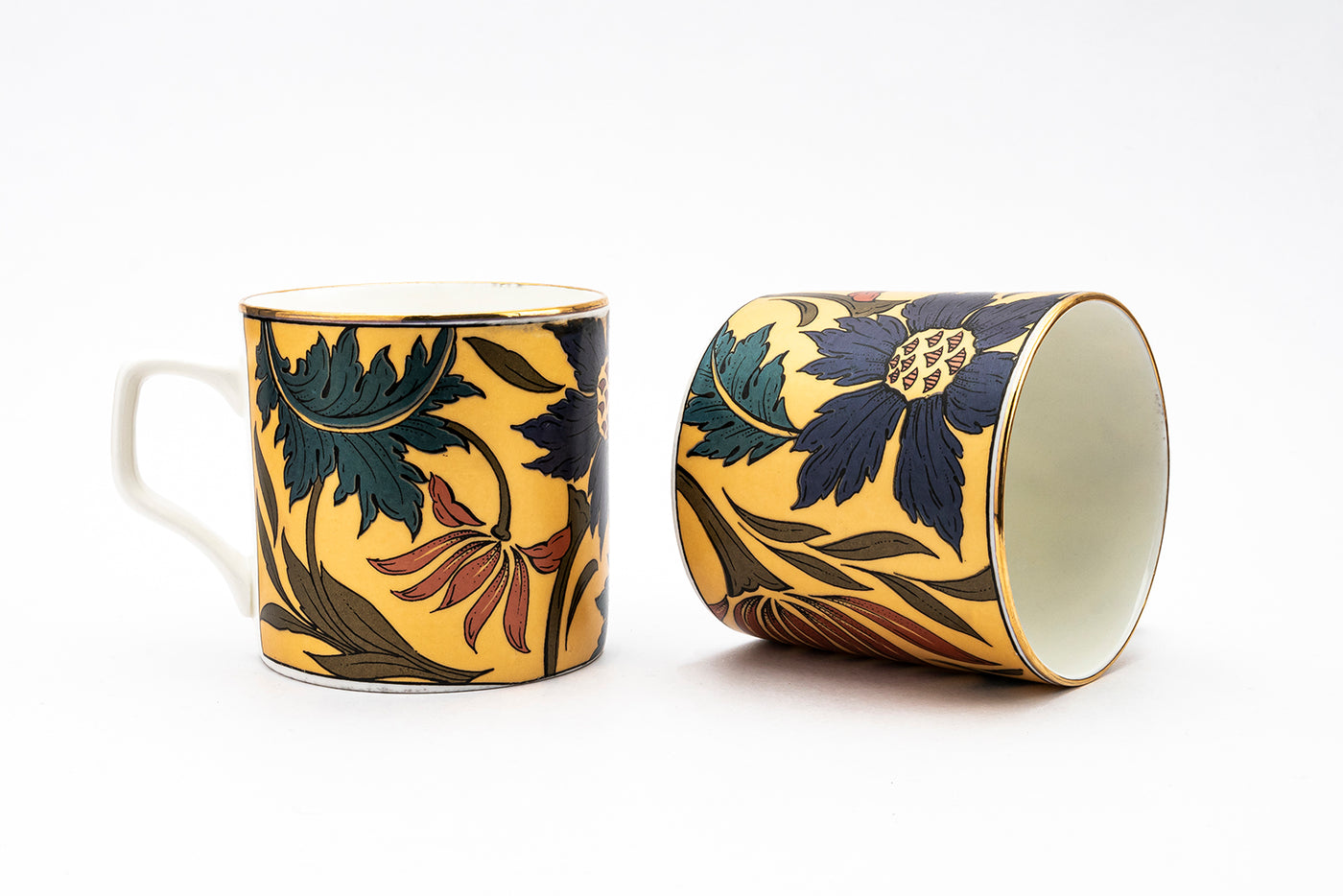 Metallic Yellow Tea/ Coffee Cups - Set of 6, 200 ml