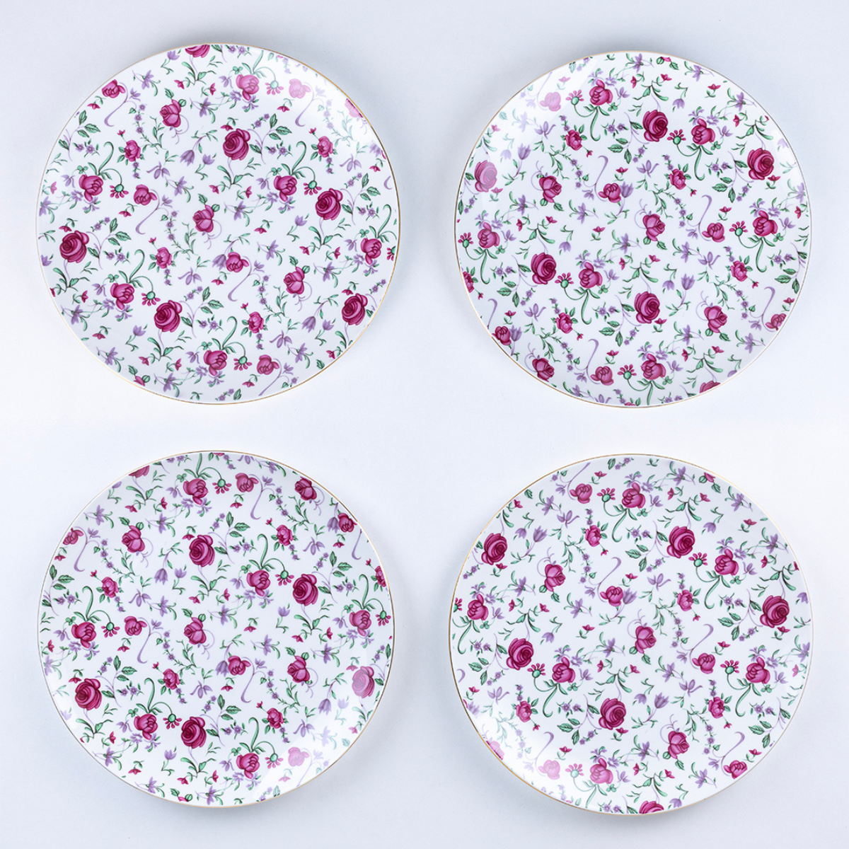 Button Rose Ceramic Dinner Set – 18 & 38 Piece, Elegant Rose Print, Serving 6