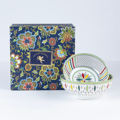 Green & Yellow Abstract Serving Bowls - Set of 2 Pieces, 800ML & 1000ML