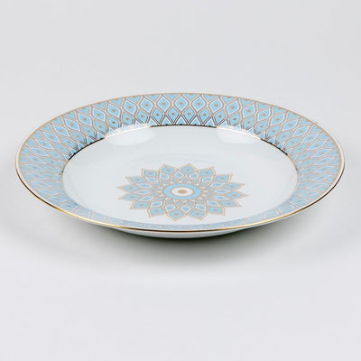Majestic Blue Mosaic Pasta Plates (24K Gold detailing) | 10.5 Inch Wide - Set of 2