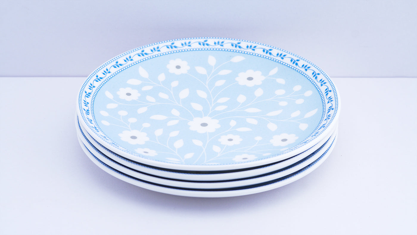 Cobalt Floral side plates - Set of 4