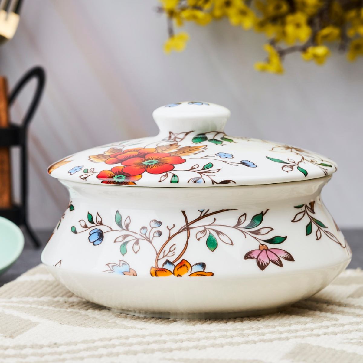 Amber Bloom Handi Bowl with Lid - Set of 1 (6 inch)