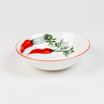 Red Carrot Snack Bowls - Set of 2 (7 inch wide, 450ML capacity)