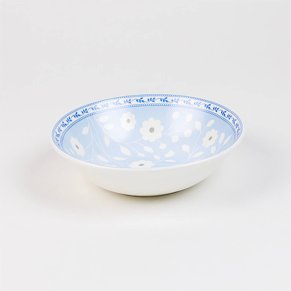 Blue & White Florals Snack Bowls - Set of 2 (7 inch wide, 450ML capacity)