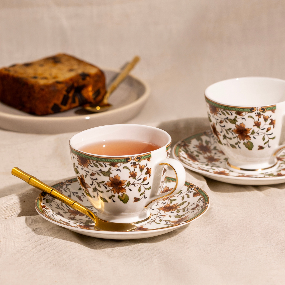 Autumn Hues Cup & Saucer Set | 4 Cups & 4 Saucers
