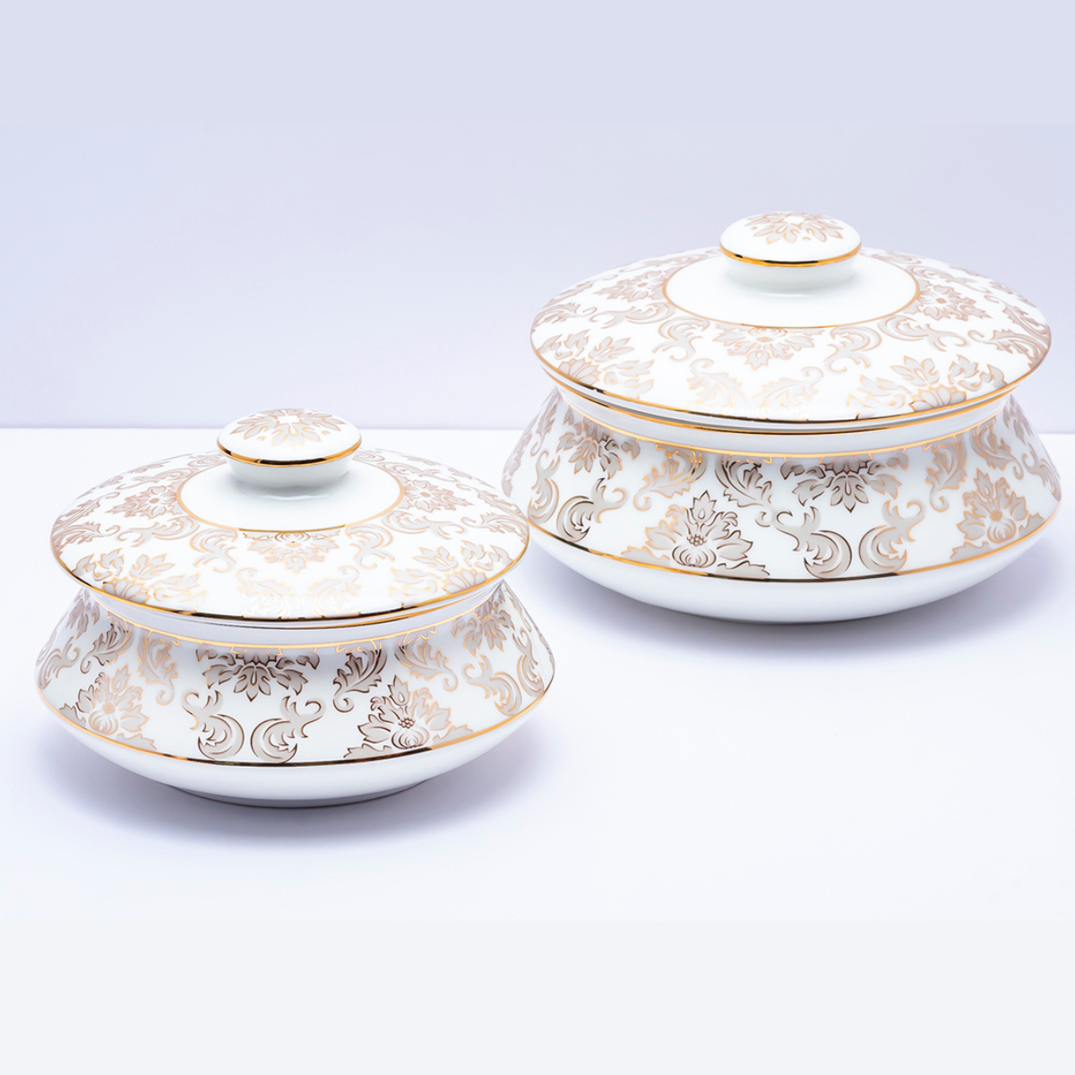 Vintage baroque handis with lid - Set of 2