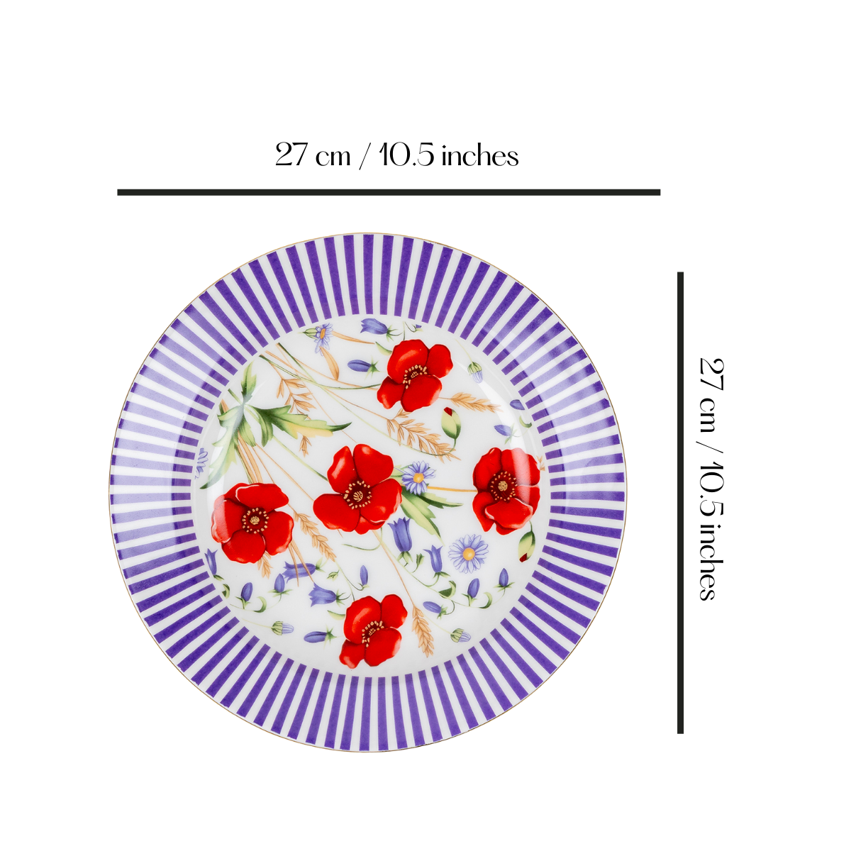 Wild Poppy Whispers Pasta Plates | 10.5 Inch Wide - Set of 2