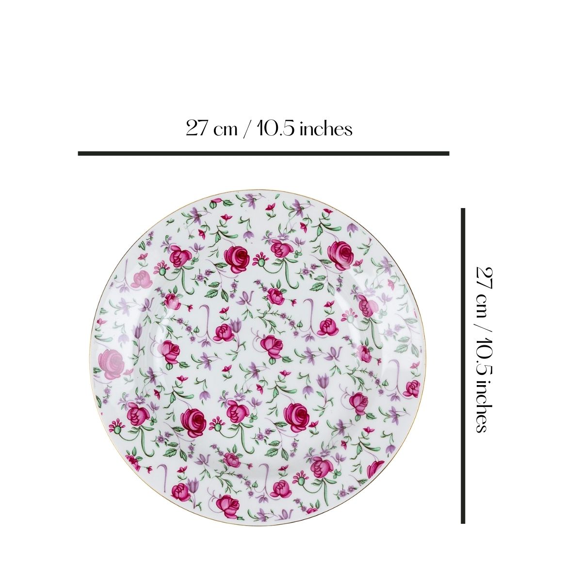 Button Rose Pasta Plates | 10.5 Inch Wide - Set of 2
