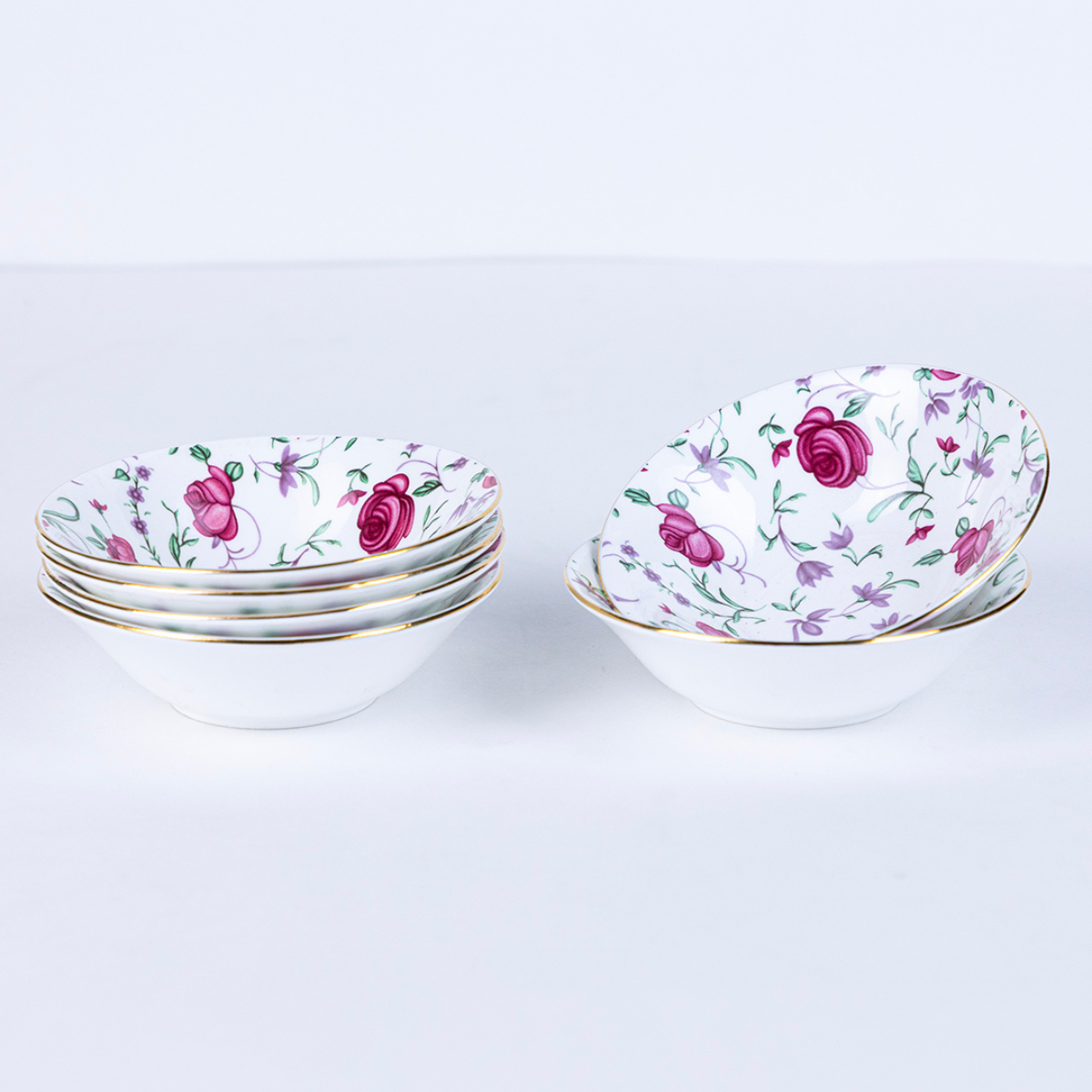 Button Rose Ceramic Dinner Set – 18 & 38 Piece, Elegant Rose Print, Serving 6