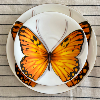 Golden Monarch Butterfly side plates - Set of 4