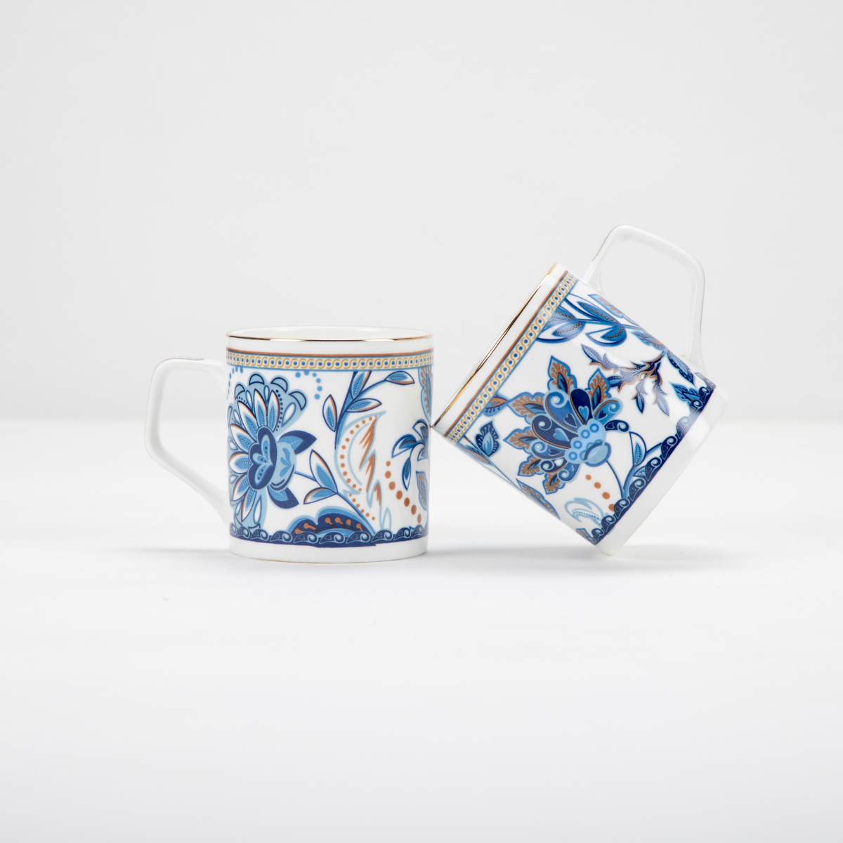 Blue Blossom Tea/ Coffee Cups - Set of 6, 200 ml