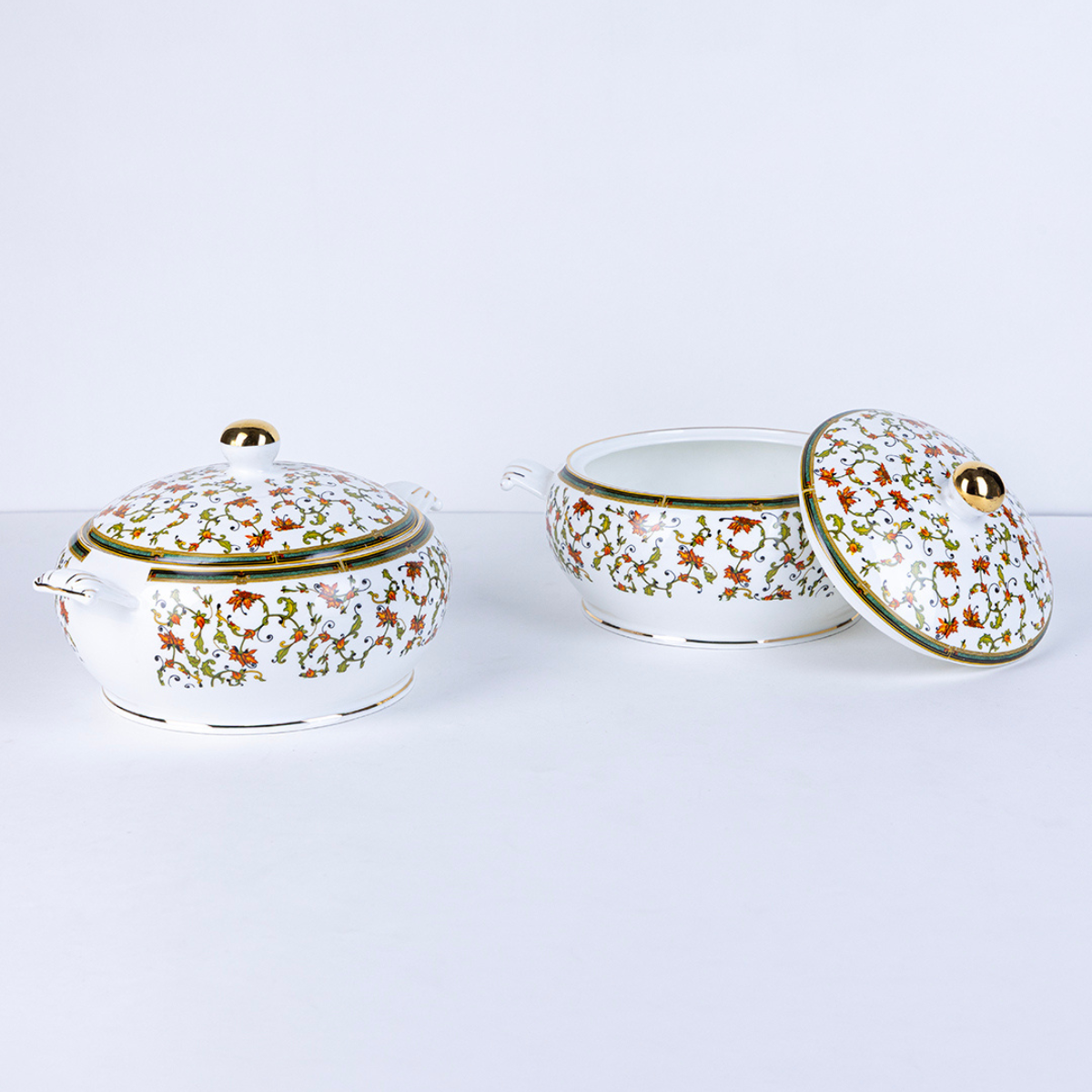 Chinar Bloom Luxury Dinner Set – 18 & 38 Piece, Ceramic Floral Crockery, Serving 6