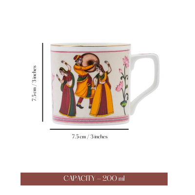 Dance of Harmony Tea/ Coffee Cups - Set of 6, 200 ml