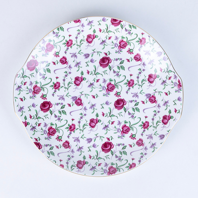 Button Rose Ceramic Dinner Set – 18 & 38 Piece, Elegant Rose Print, Serving 6