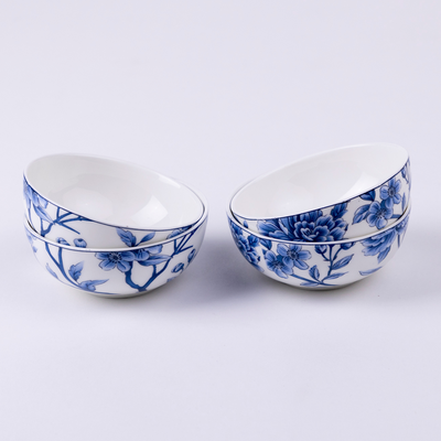 Sapphire Bloom small bowls - Set of 6 Pieces, 4 inch Wide