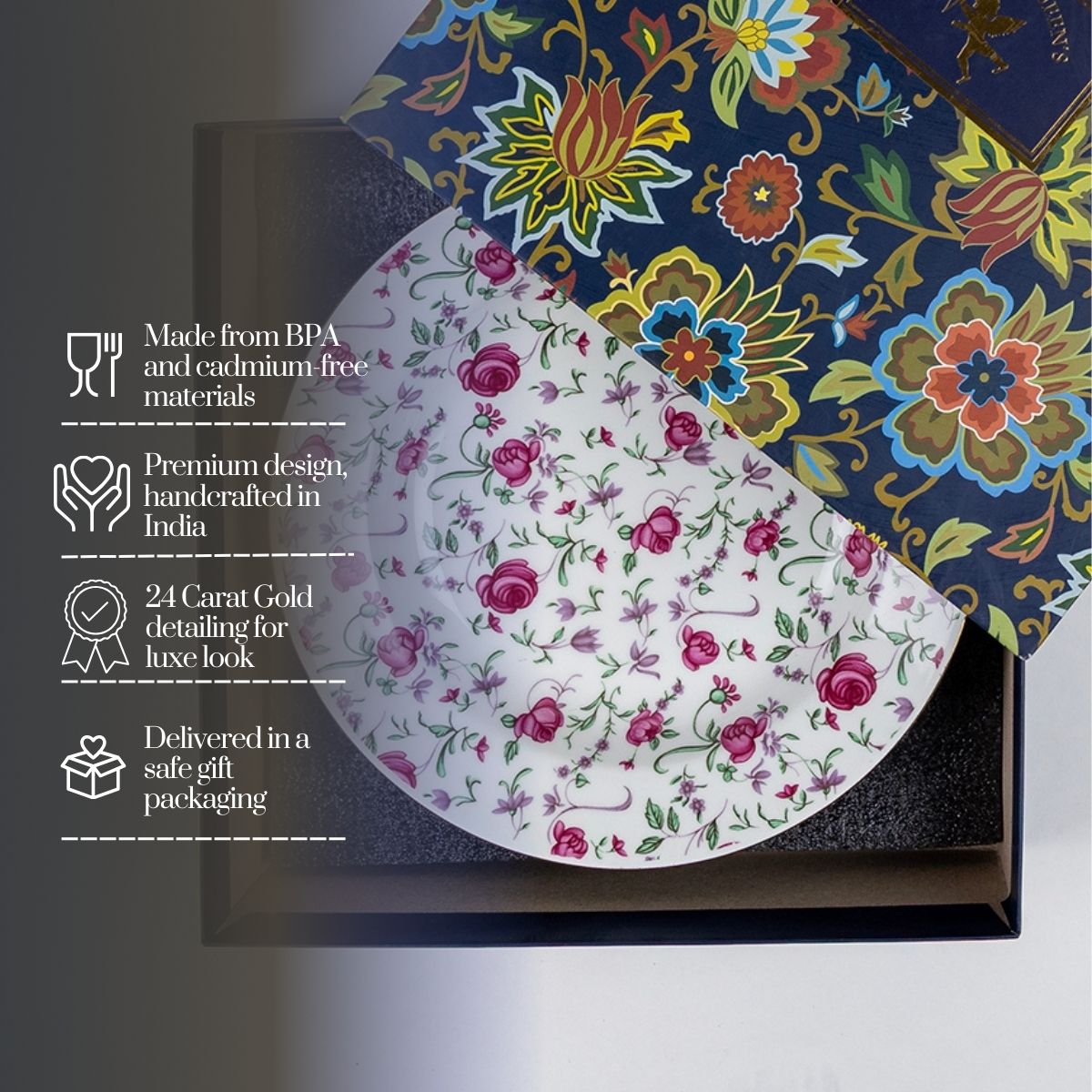 Button Rose Pasta Plates | 10.5 Inch Wide - Set of 2