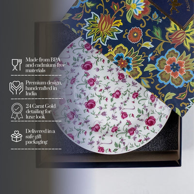 Button Rose Pasta Plates | 10.5 Inch Wide - Set of 2
