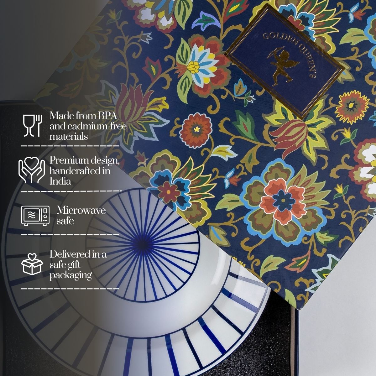 Blue Rhythm Pasta Plates | 10.5 Inch Wide - Set of 2