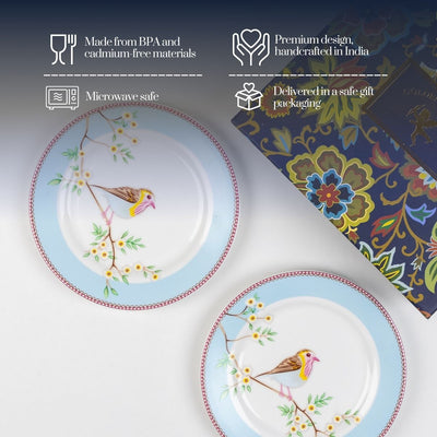 Little Birdie (Blue) snack plates - Set of 4 (7 inch each)