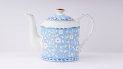 Blue Floral Tea Set & Nut Tray