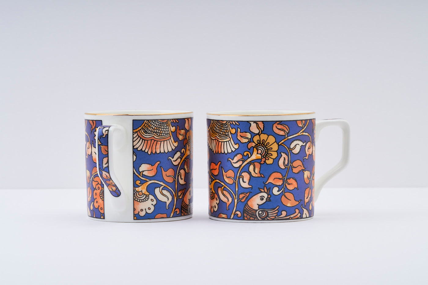 Kalamkari hues (Blue)  mugs – Set of 6