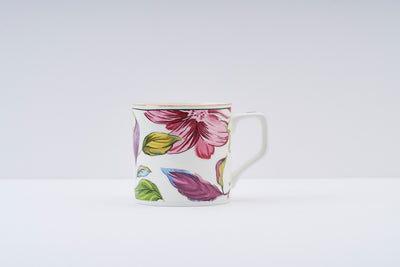 Pink & Green Blossom Tea Cups – Set of 6