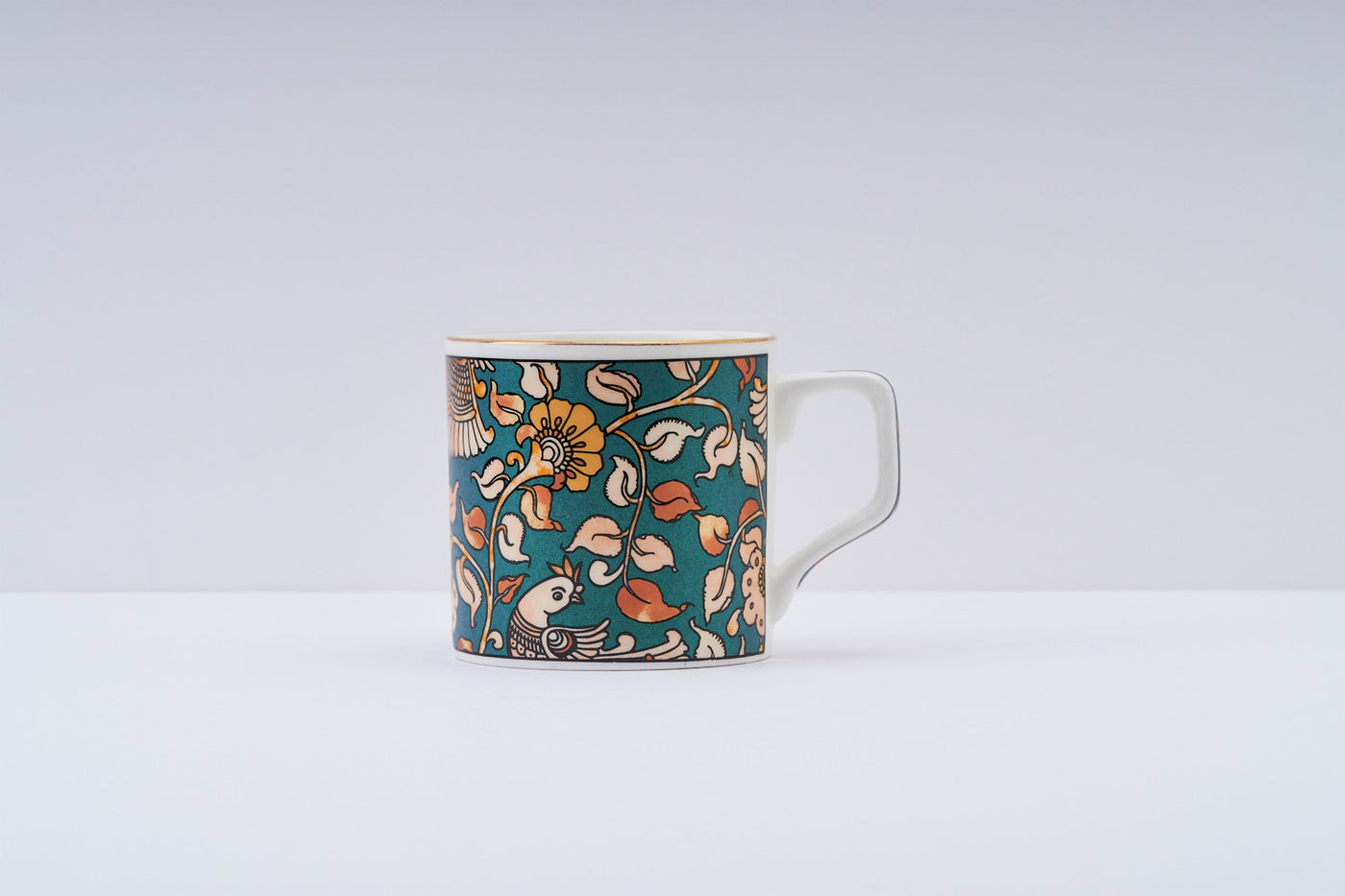 Kalamkari hues mugs (Green) – Set of 6