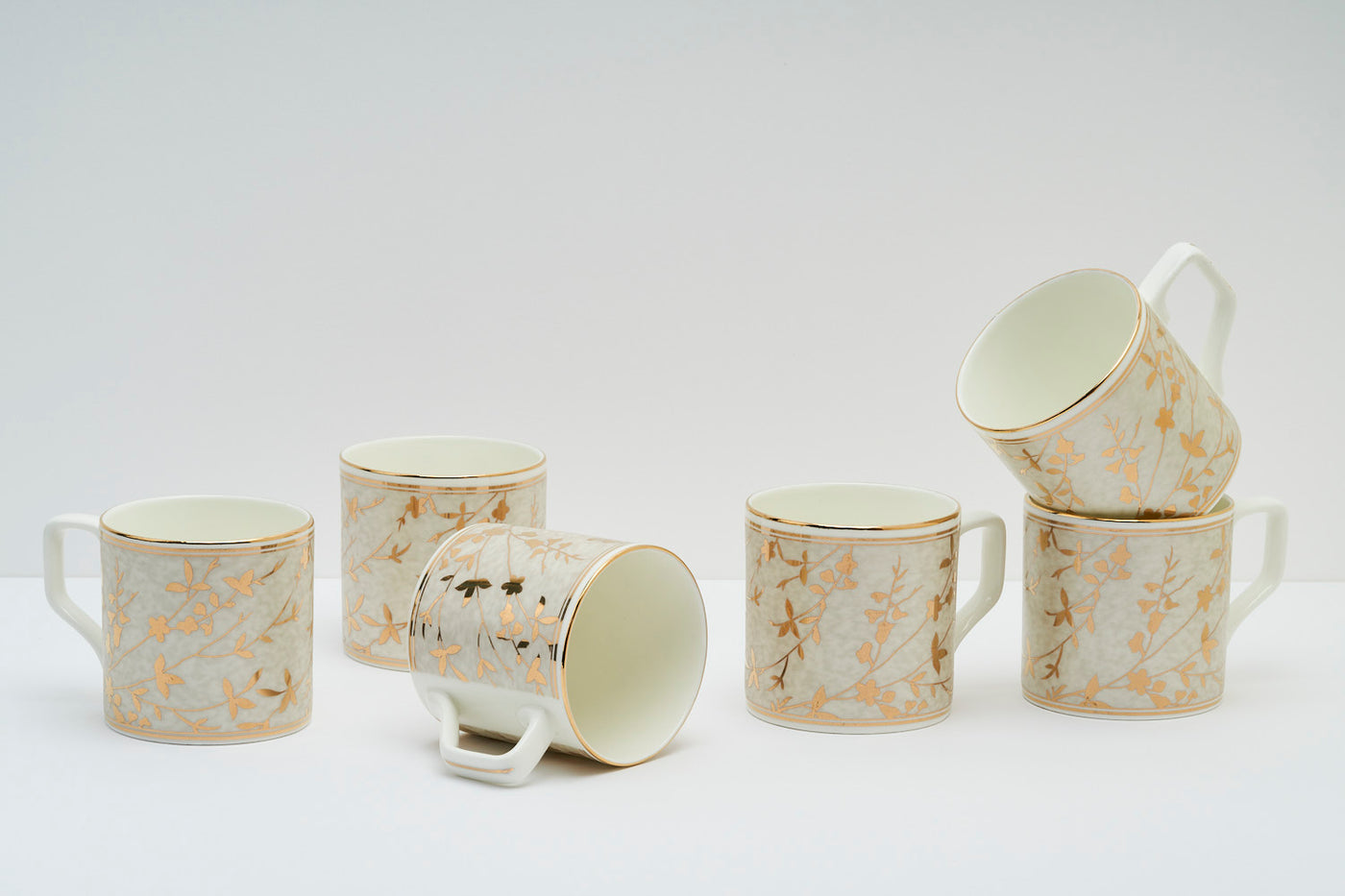 Gold creeper mugs – Set of 6