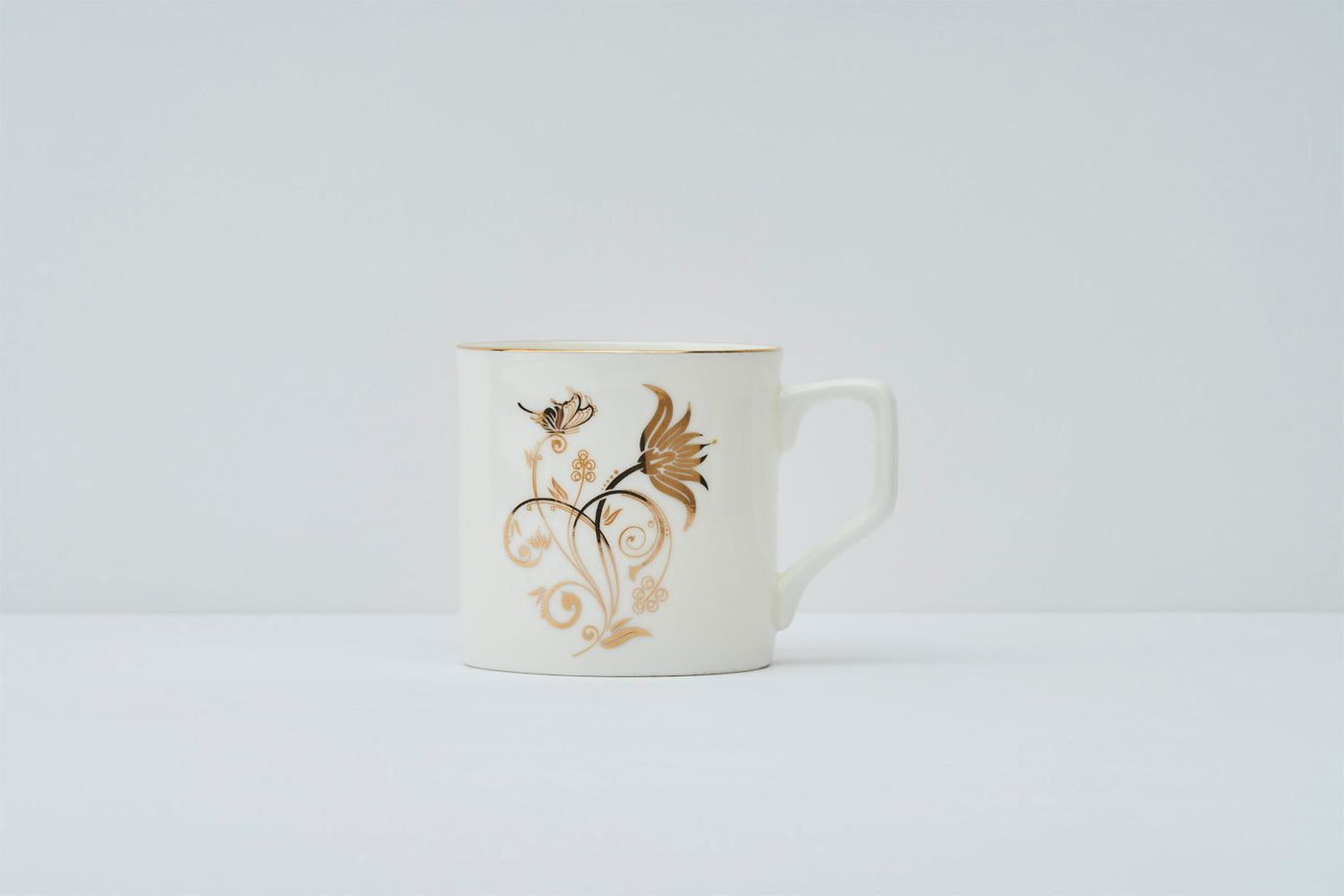 Gold floral motif  mugs – Set of 6