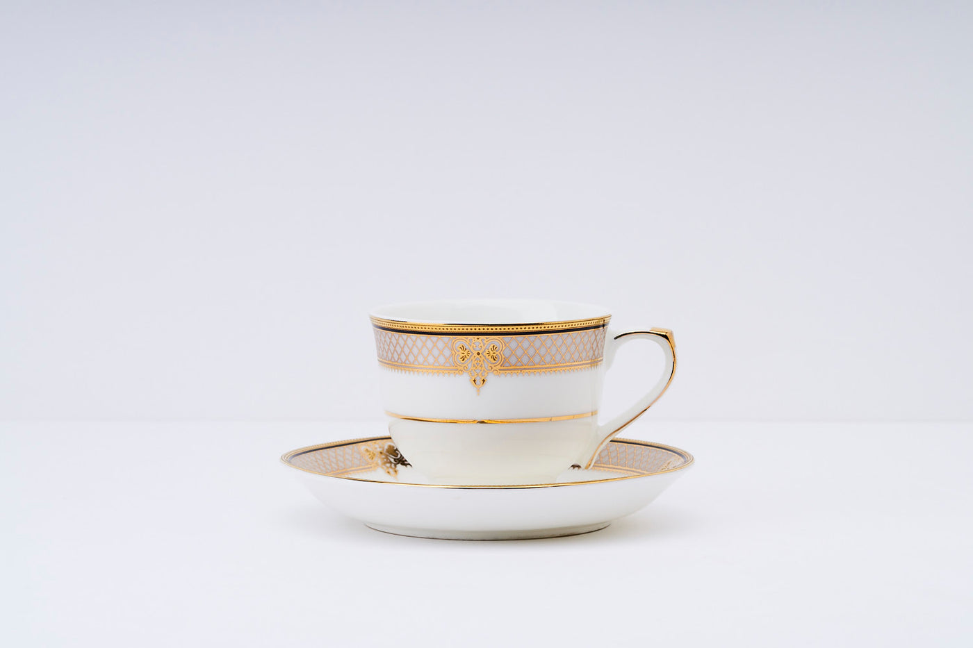 Golden Filigree Cup & Saucer Set | 6 Cups & 6 Saucers | 170 ml