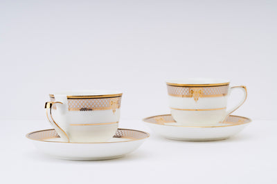 Golden Filigree Cup & Saucer Set | 6 Cups & 6 Saucers | 170 ml