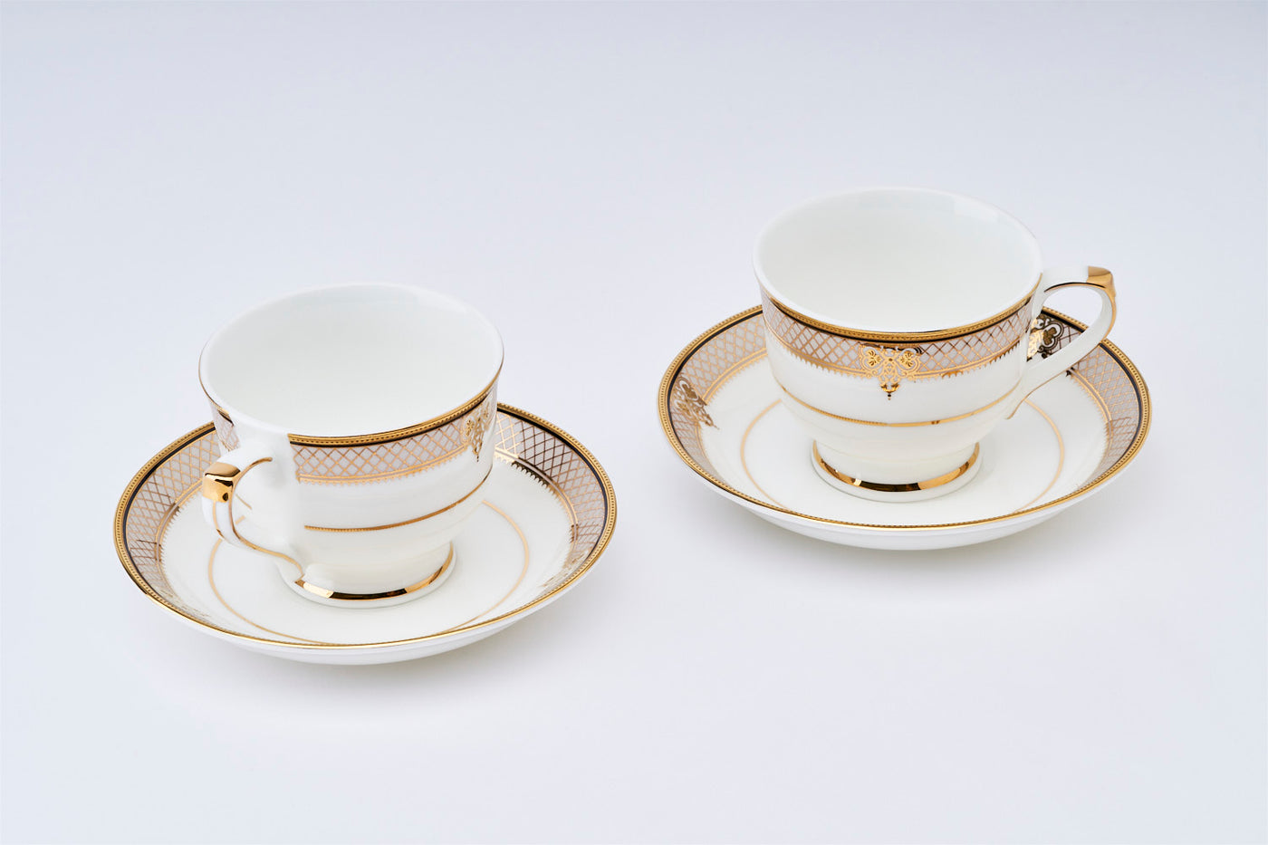 Golden Filigree Cup & Saucer Set | 6 Cups & 6 Saucers | 170 ml