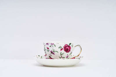 Button Rose Cup & Saucer Set | 6 Cups & 6 Saucers | 170 ml