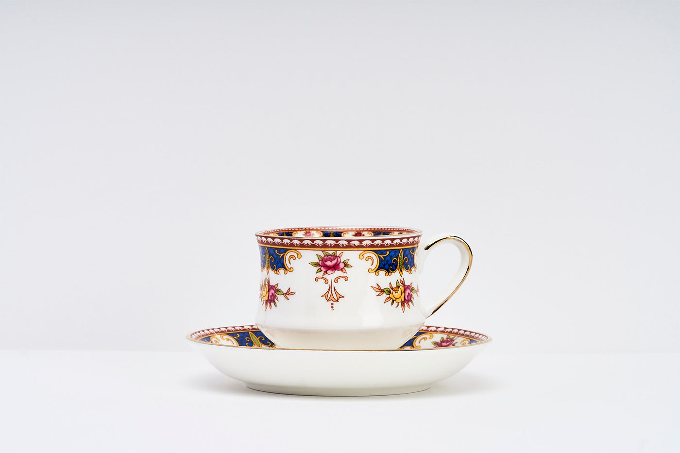 Blush & Blue Cascade Cup & Saucer Set | 6 Cups & 6 Saucers