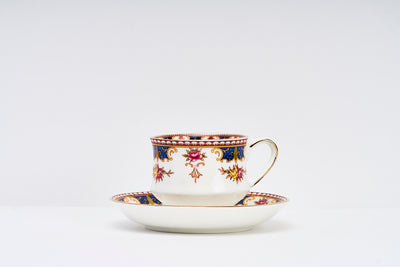 Blush & Blue Cascade Cup & Saucer Set | 6 Cups & 6 Saucers
