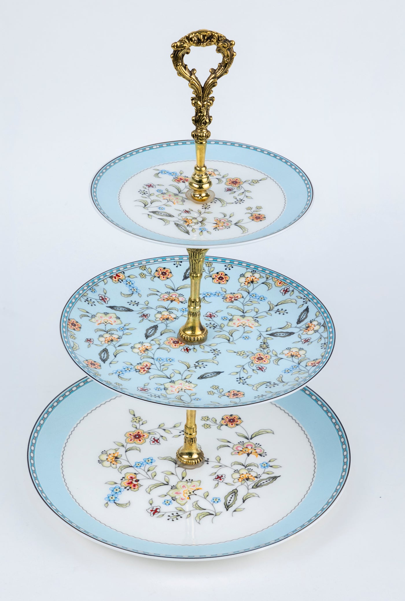 Blue Botanicals Three Tiered Cake stand