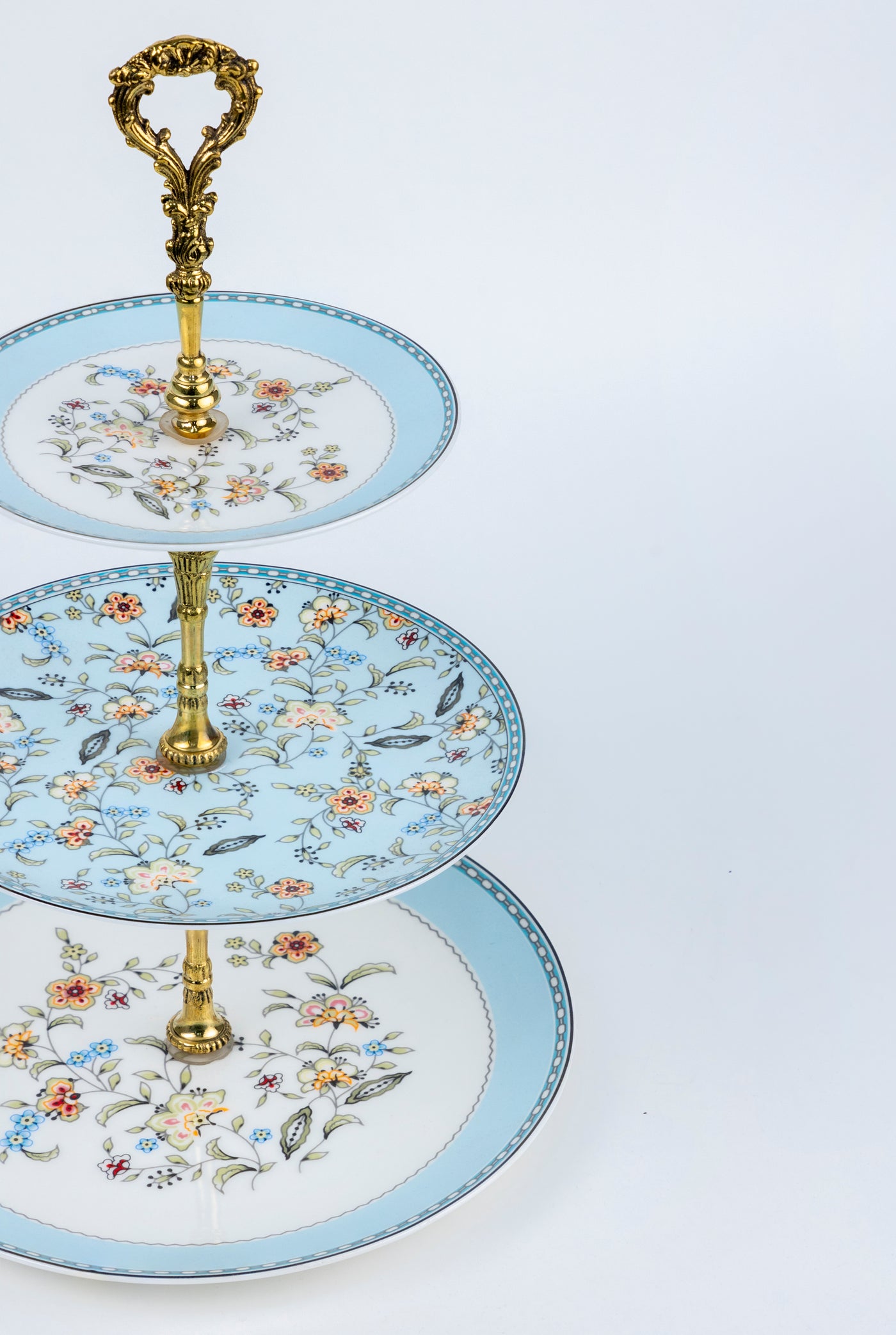 Blue Botanicals Three Tiered Cake stand