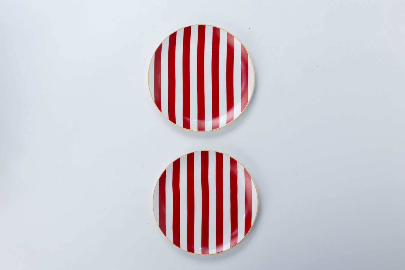 Red Stripes side plates - Set of 4