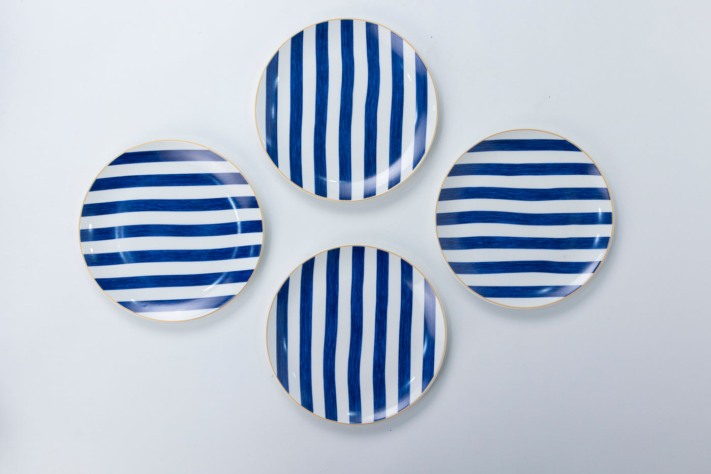 Blue Stripes side plates - Set of 4