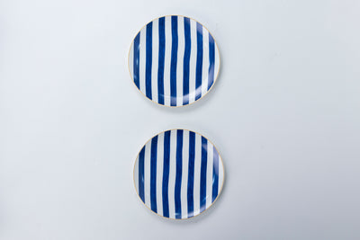 Blue Stripes side plates - Set of 4