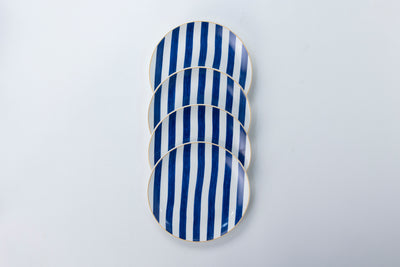 Blue Stripes side plates - Set of 4