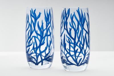 Ocean Corals Glass Tumblers - Set of 4 (300ML)