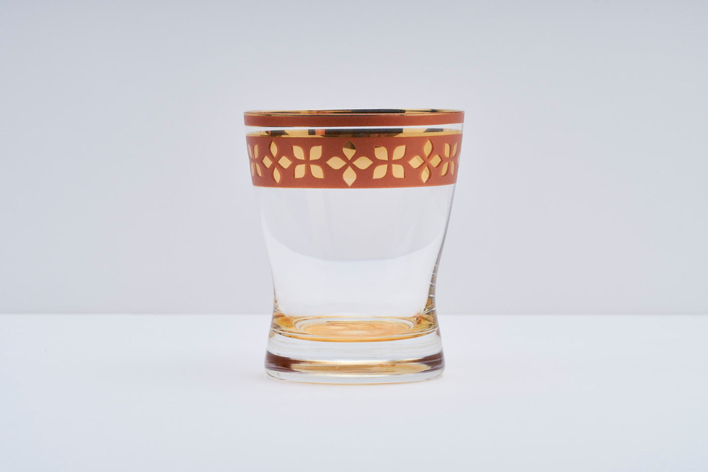 Gilded Leaf Accent Short Tumbler - Set of 6