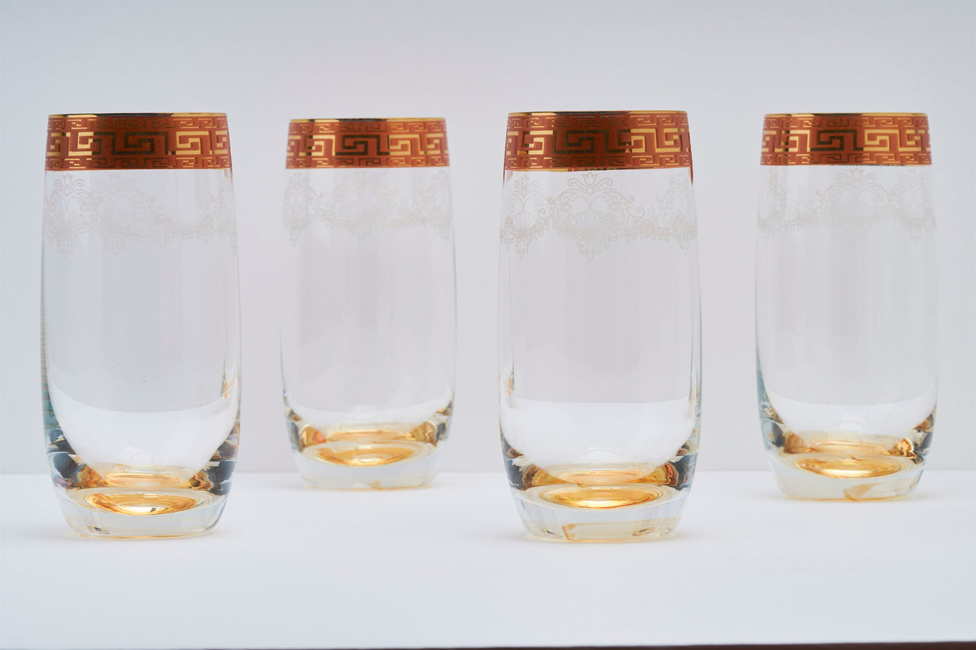 Gold Squared Tall Tumbler – Set of 6