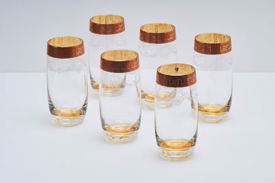 Gold Squared Tall Tumbler – Set of 6